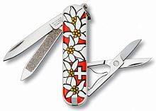 Мультиинструмент Victorinox Нож перочинныйEdelweiss 0.6203.840 58мм 7 функций дизайн рукояти Эдельвейс